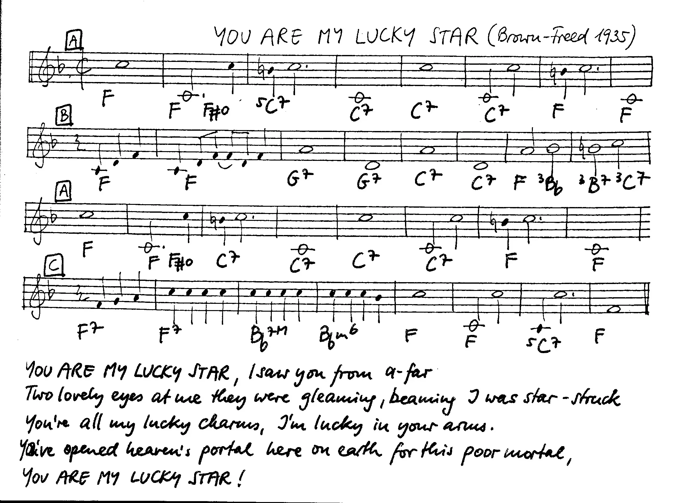 you are my lucky star partition gratuite - Offerte par The Jungle Jazz Band